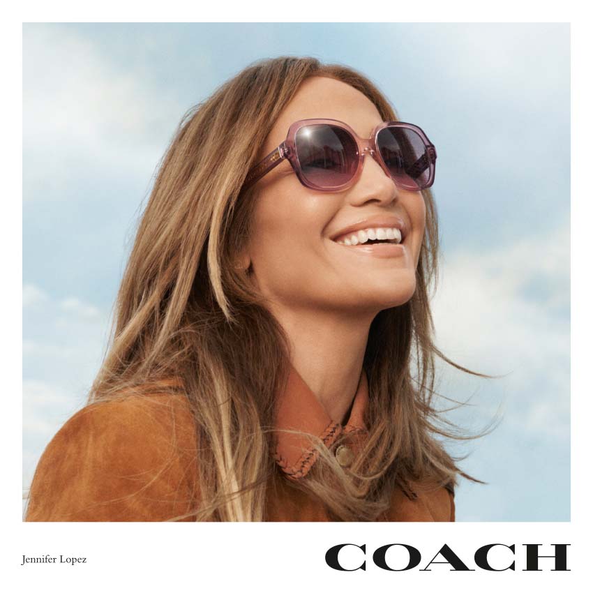 Jennifer Lopez modeling Coach eyewear